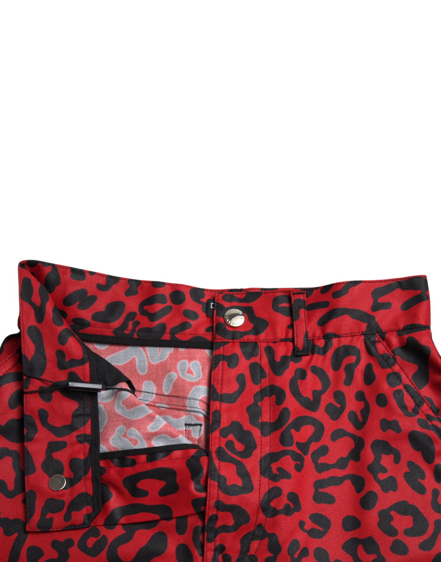 Dolce & Gabbana High Waist Red Leopard Mini Skirt Dolce & Gabbana