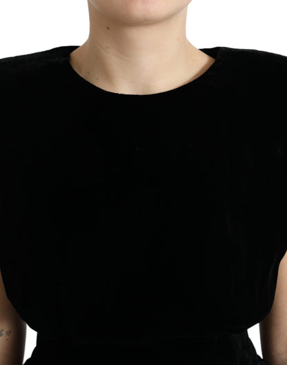 Dolce & Gabbana Velvet Exaggerated Shoulder Top Dolce & Gabbana