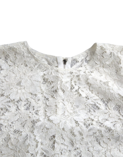 Dolce & Gabbana Elegant White Lace Blouse Dolce & Gabbana