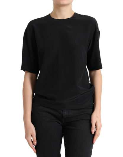 Dolce & Gabbana Elegant Silk Blend Round Neck Blouse Dolce & Gabbana