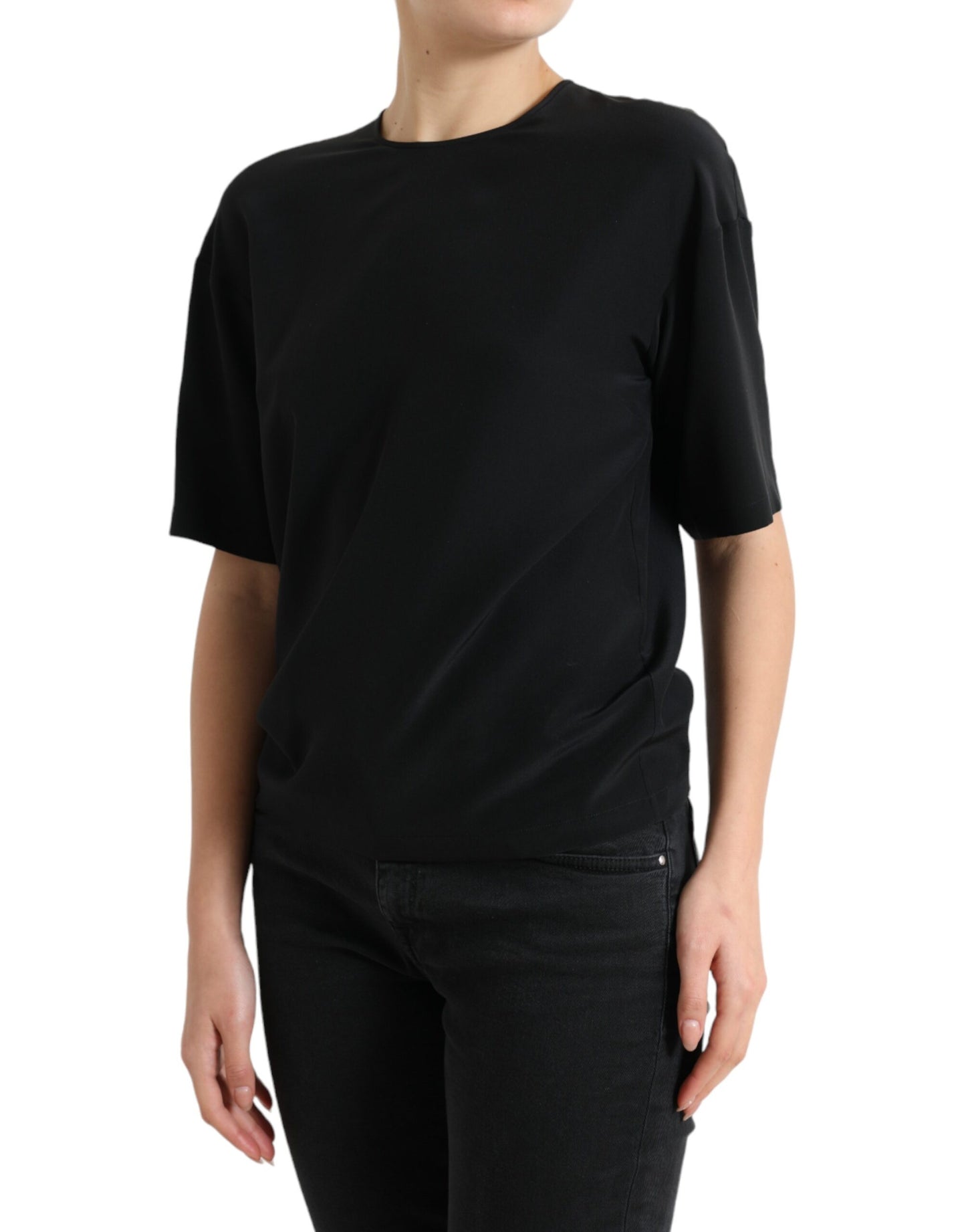 Dolce & Gabbana Elegant Silk Blend Round Neck Blouse Dolce & Gabbana