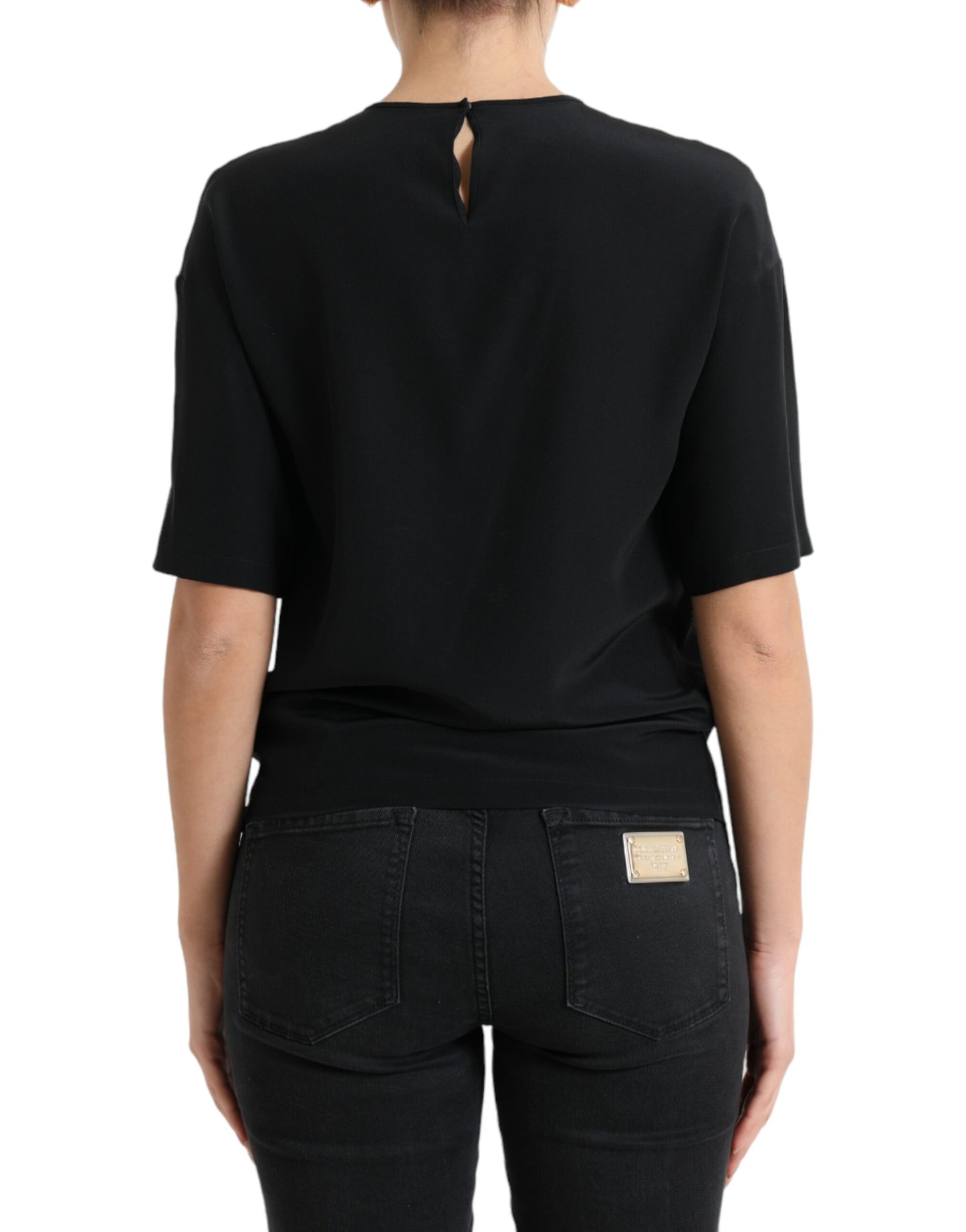 Dolce & Gabbana Elegant Silk Blend Round Neck Blouse Dolce & Gabbana