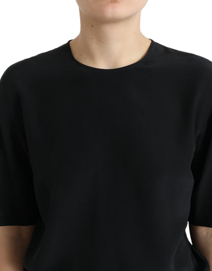 Dolce & Gabbana Elegant Silk Blend Round Neck Blouse Dolce & Gabbana