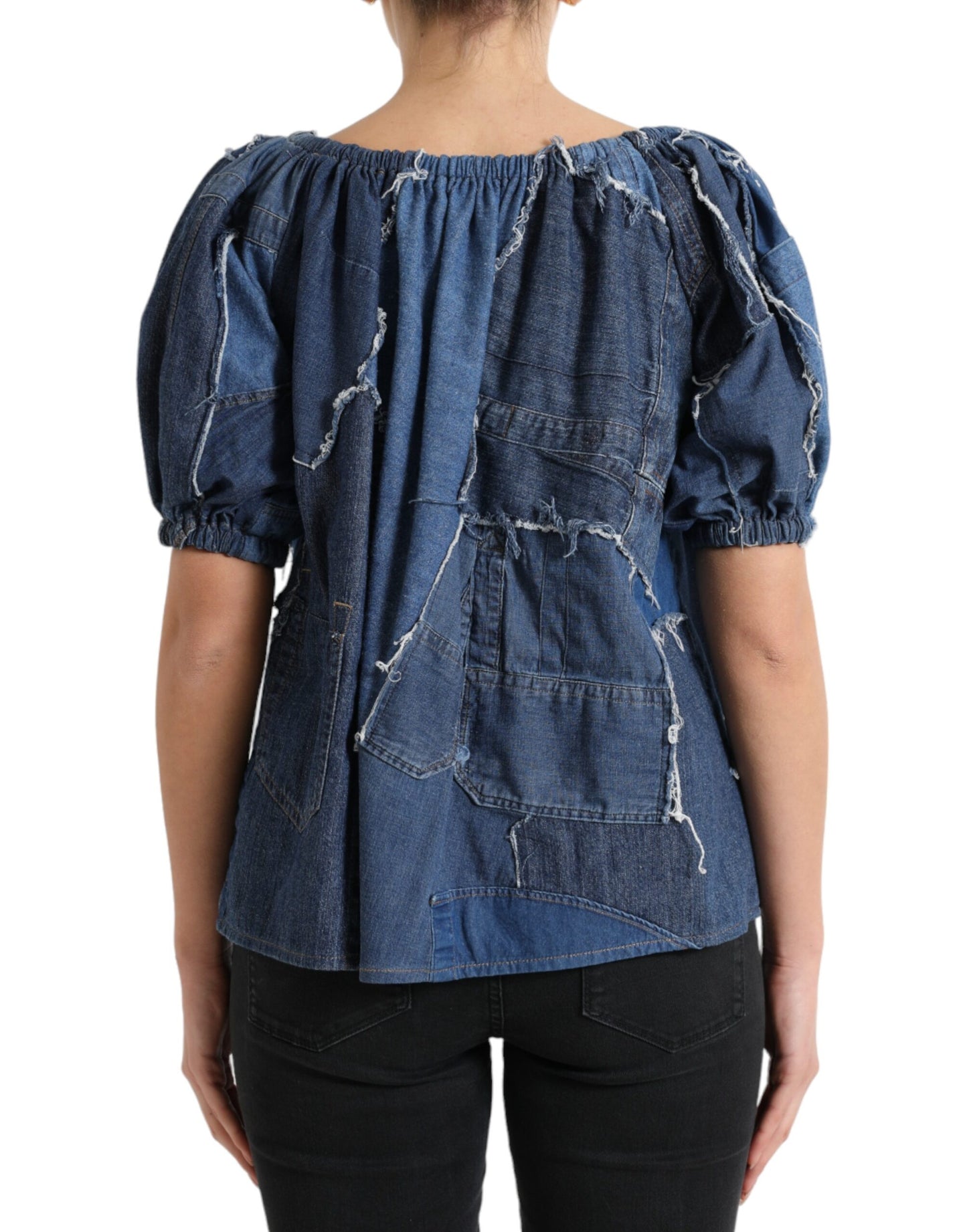 Dolce & Gabbana Elegant Cotton Denim Blouse Top Dolce & Gabbana