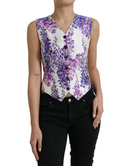 Dolce & Gabbana Floral Print Silk Blend Waistcoat Dolce & Gabbana