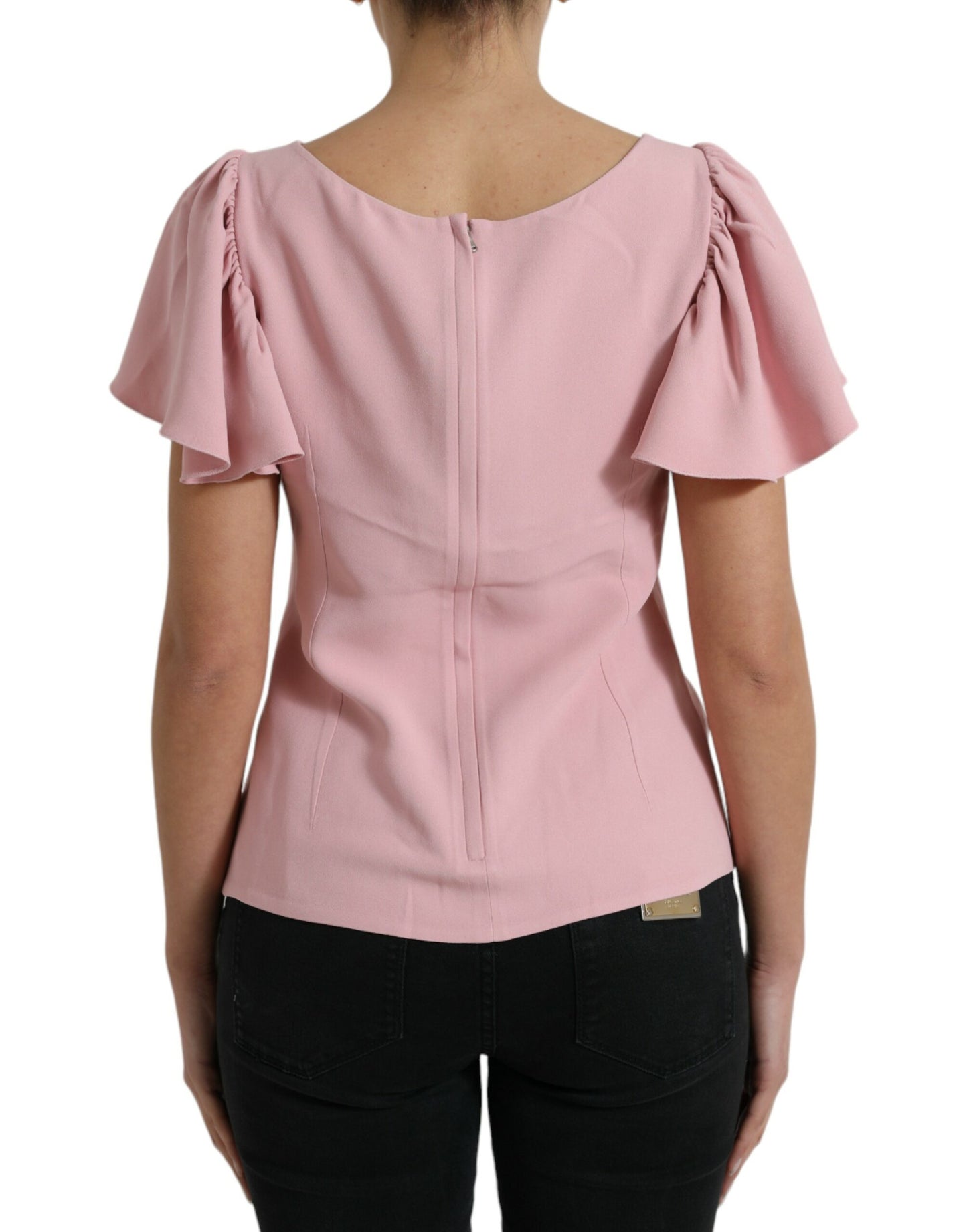 Dolce & Gabbana Chic Pink Bell Sleeve Top Dolce & Gabbana