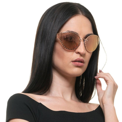 Roberto Cavalli Rose Gold Oval Mirrored Sunglasses Roberto Cavalli