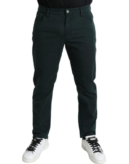 Dolce & Gabbana Elegant Green Skinny Cotton Jeans Dolce & Gabbana