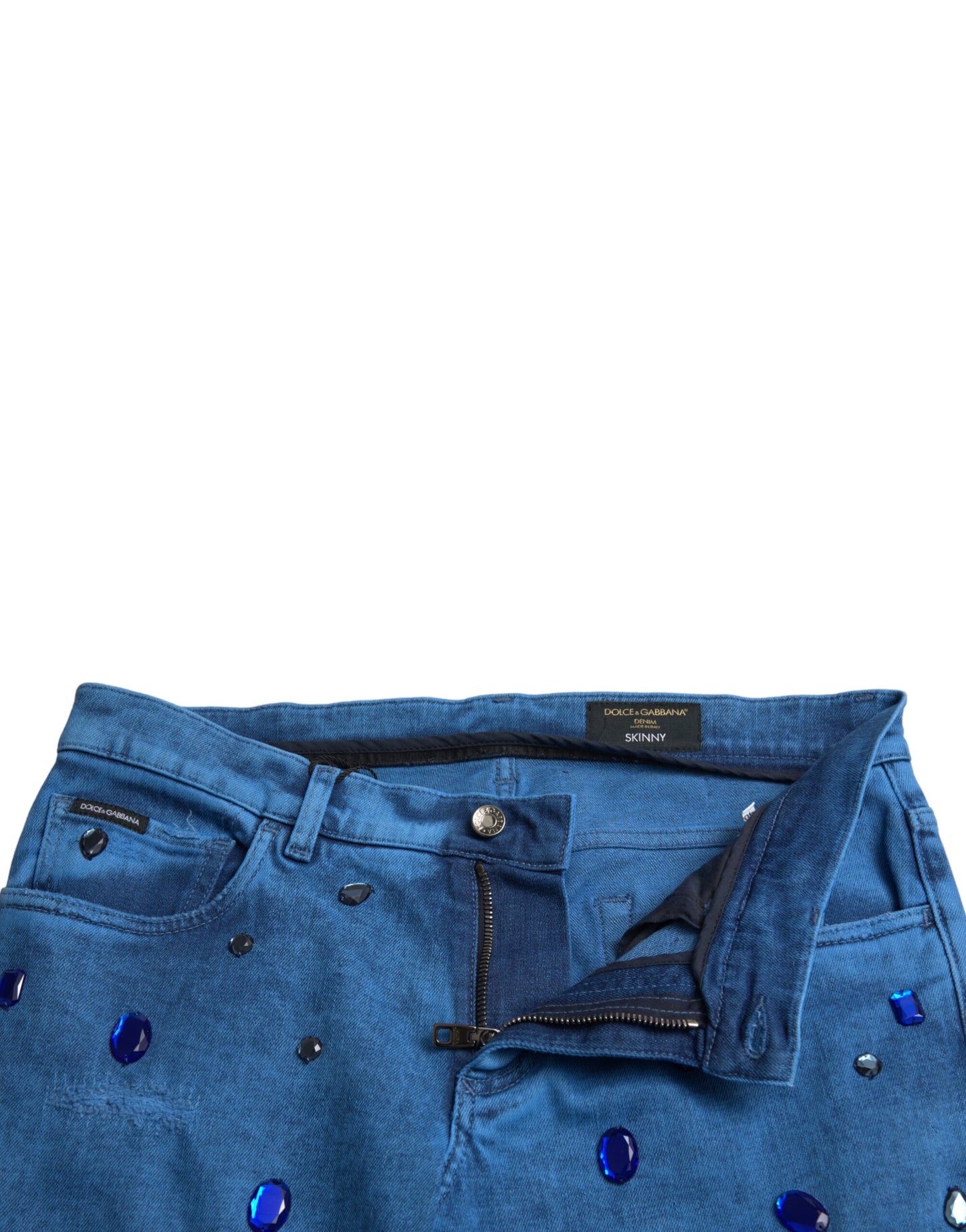 Dolce & Gabbana Crystal Embellished Skinny Denim Jeans Dolce & Gabbana