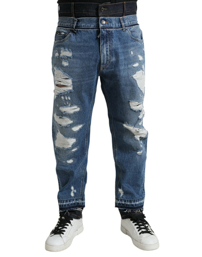 Dolce & Gabbana Chic Skinny Tattered Denim Jeans Dolce & Gabbana