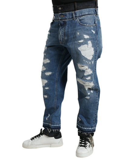 Dolce & Gabbana Chic Skinny Tattered Denim Jeans Dolce & Gabbana