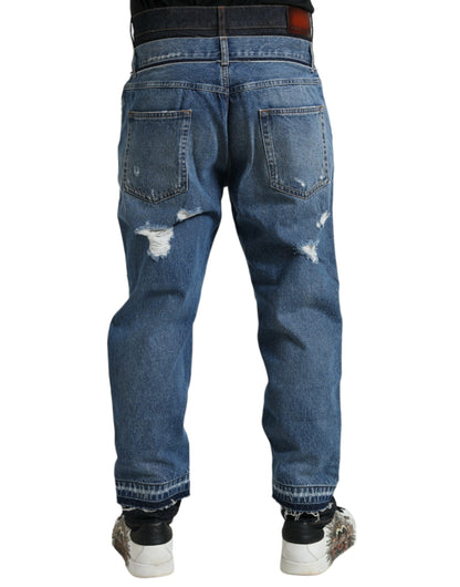 Dolce & Gabbana Chic Skinny Tattered Denim Jeans Dolce & Gabbana