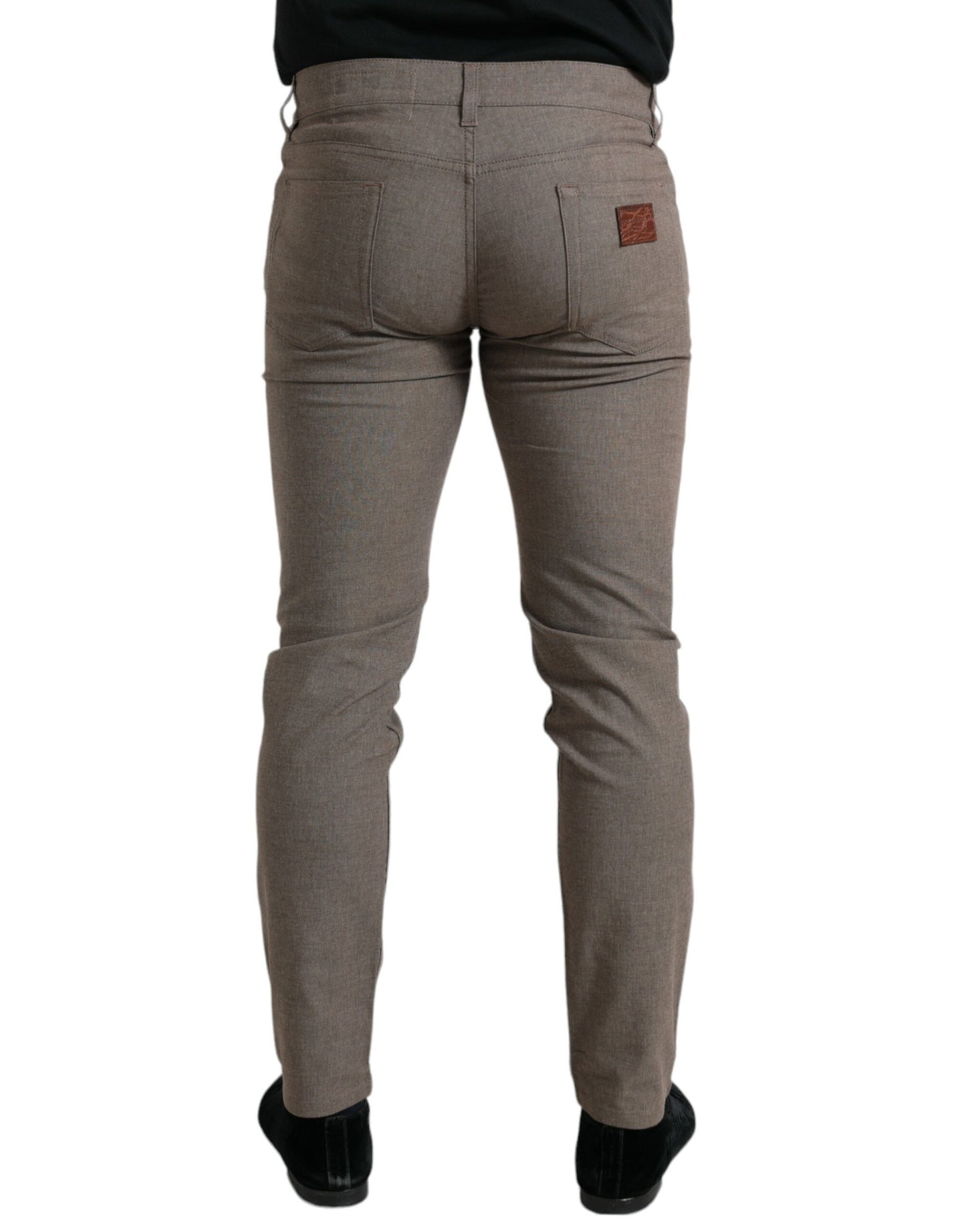 Dolce & Gabbana Elegant Brown Cotton Stretch Skinny Pants Dolce & Gabbana