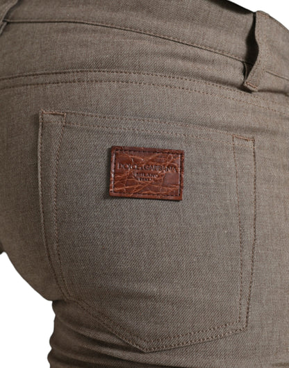 Dolce & Gabbana Elegant Brown Cotton Stretch Skinny Pants Dolce & Gabbana