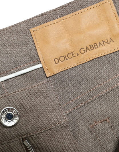 Dolce & Gabbana Elegant Brown Cotton Stretch Skinny Pants Dolce & Gabbana