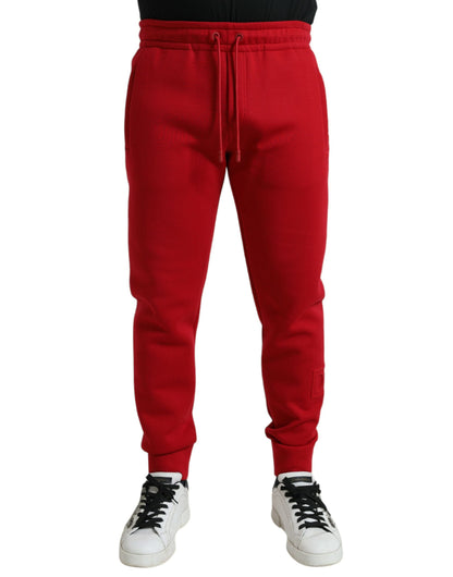 Dolce & Gabbana Sizzling Red Cotton Blend Jogger Pants Dolce & Gabbana