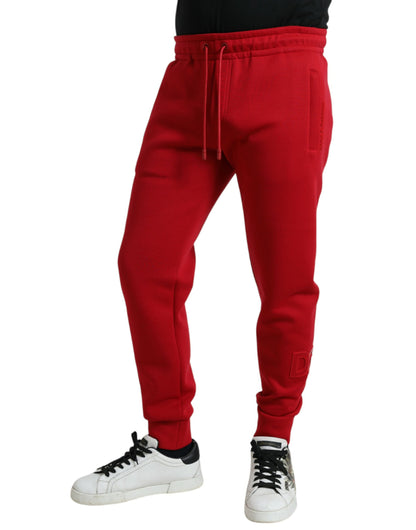 Dolce & Gabbana Sizzling Red Cotton Blend Jogger Pants Dolce & Gabbana