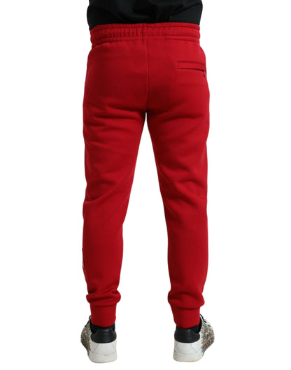 Dolce & Gabbana Sizzling Red Cotton Blend Jogger Pants Dolce & Gabbana