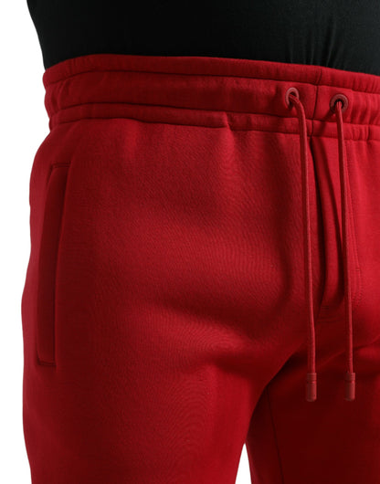 Dolce & Gabbana Sizzling Red Cotton Blend Jogger Pants Dolce & Gabbana