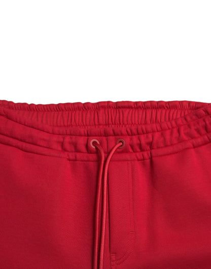 Dolce & Gabbana Sizzling Red Cotton Blend Jogger Pants Dolce & Gabbana