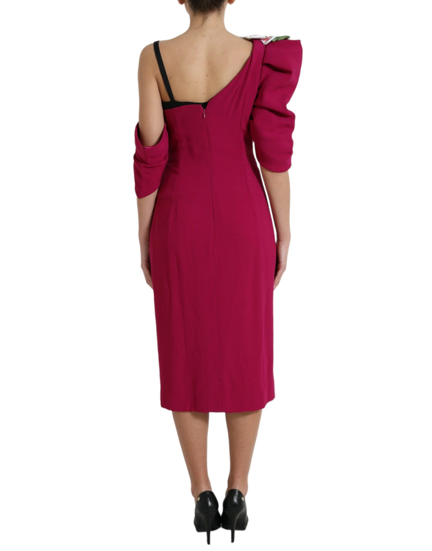 Dolce & Gabbana Elegant Purple Silk Midi Sheath Dress Dolce & Gabbana