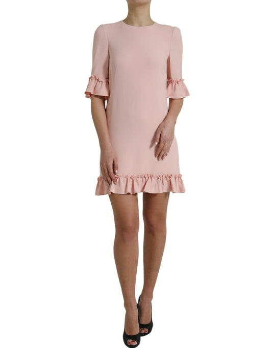 Dolce & Gabbana Elegant Light Pink A-Line Shift Mini Dress Dolce & Gabbana