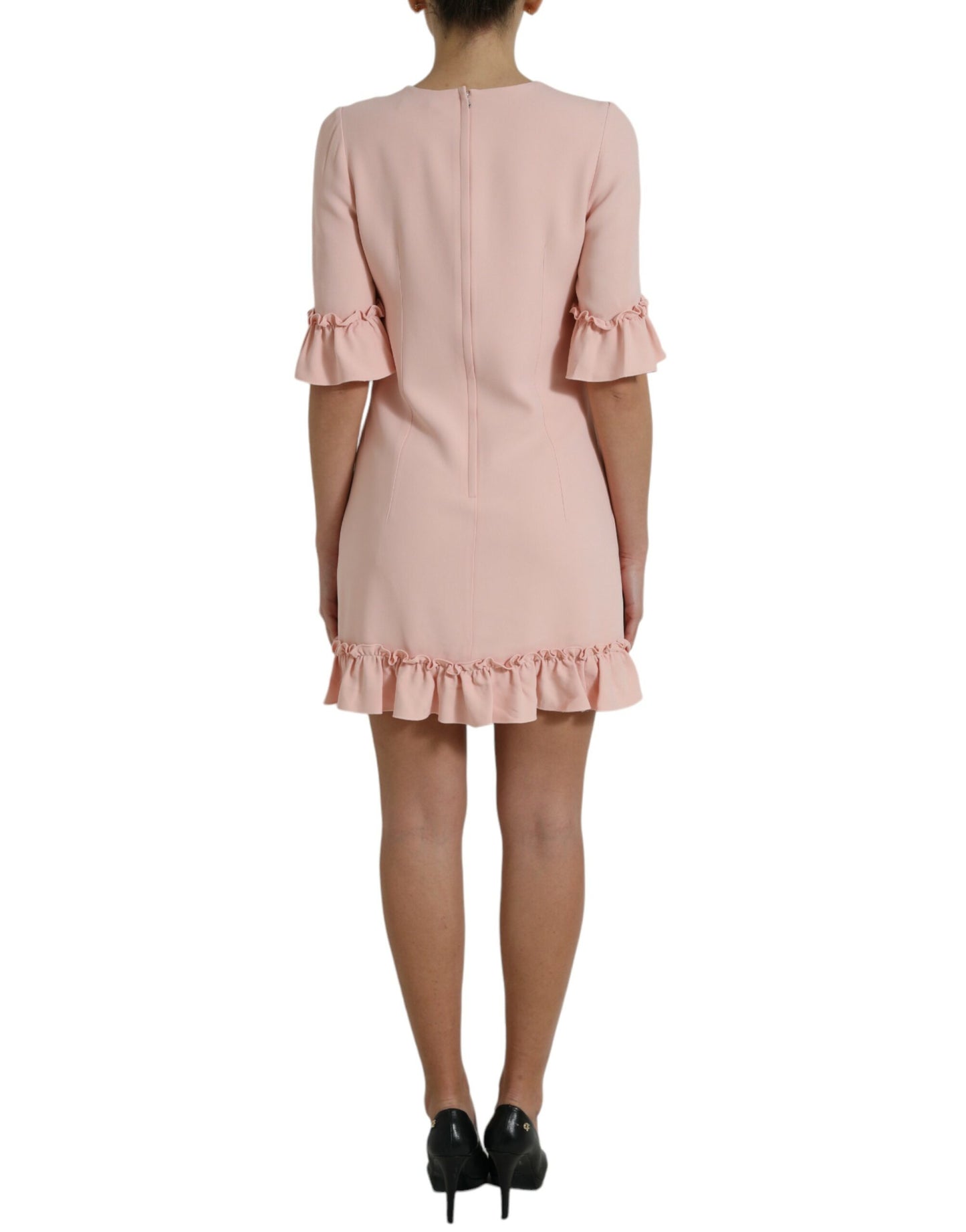 Dolce & Gabbana Elegant Light Pink A-Line Shift Mini Dress Dolce & Gabbana