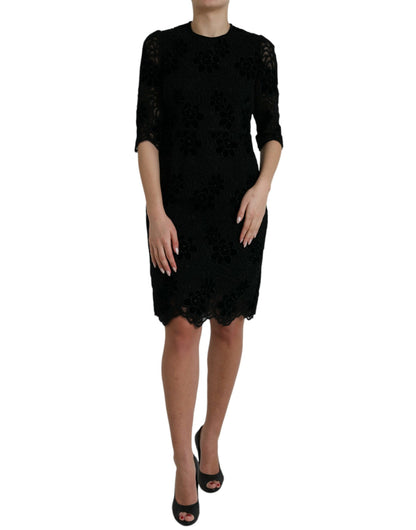 Dolce & Gabbana Elegant Floral Lace Sheath Dress Dolce & Gabbana