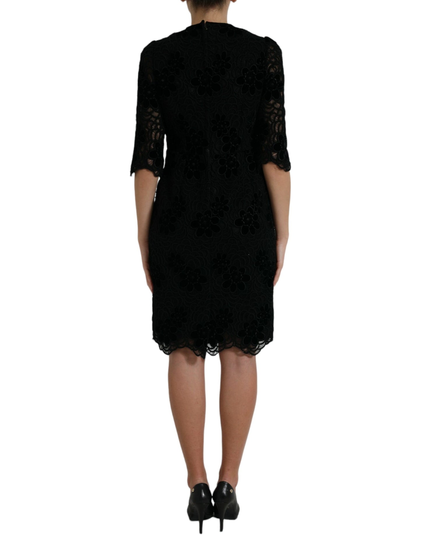 Dolce & Gabbana Elegant Floral Lace Sheath Dress Dolce & Gabbana