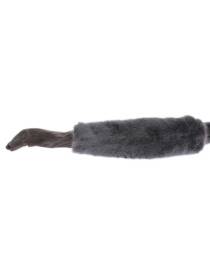 Dolce & Gabbana Elegant Gray Mink Fur Leather Elbow Gloves Dolce & Gabbana