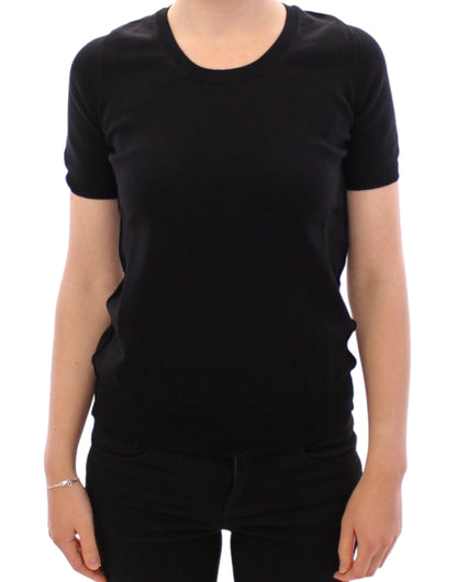 Dolce & Gabbana Elegant Black Cotton Crew-neck Tee Dolce & Gabbana