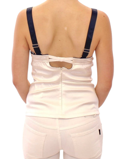 Dolce & Gabbana White Sailor Motif Stretch Tank Top Dolce & Gabbana