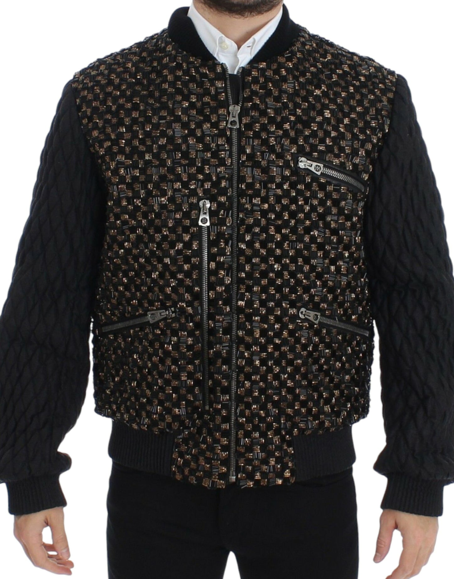 Dolce & Gabbana Elegant Black Sequined Designer Jacket Dolce & Gabbana