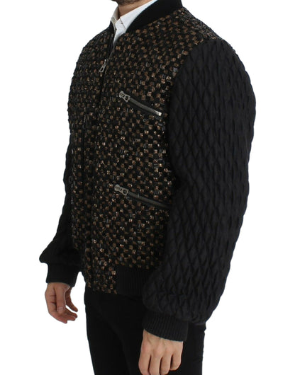 Dolce & Gabbana Elegant Black Sequined Designer Jacket Dolce & Gabbana