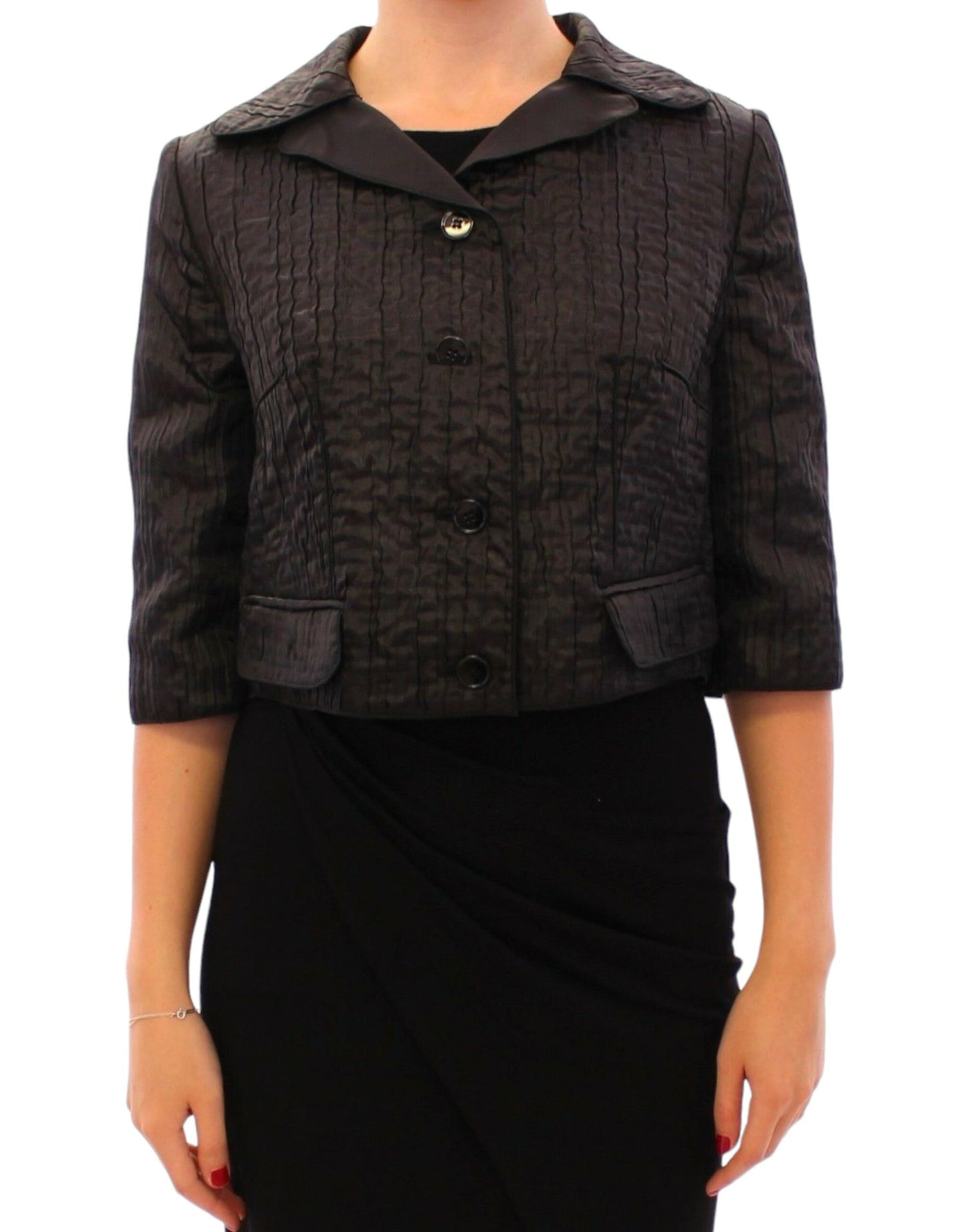 Dolce & Gabbana Elegant Black Bolero Shrug Jacket Dolce & Gabbana