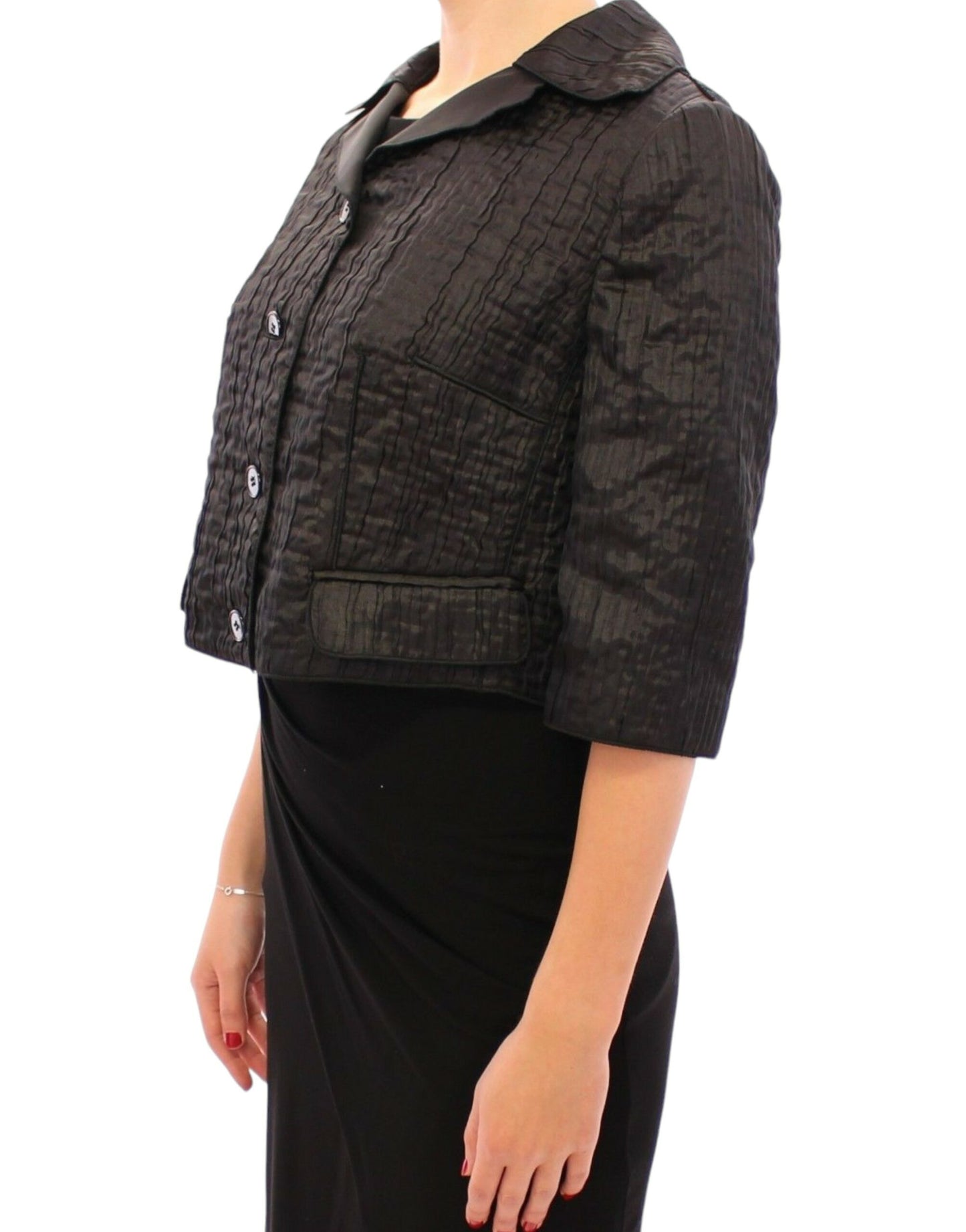 Dolce & Gabbana Elegant Black Bolero Shrug Jacket Dolce & Gabbana