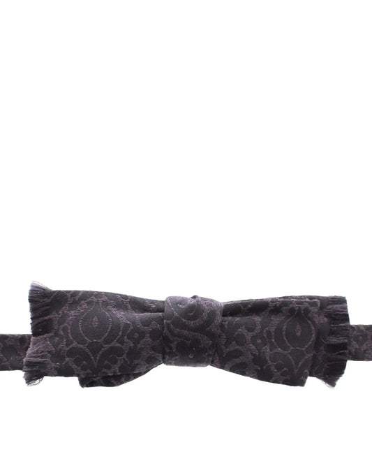 Dolce & Gabbana Elegant Black Paisley Silk-Wool Blend Bow Tie Dolce & Gabbana