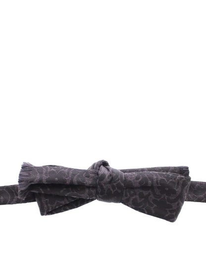 Dolce & Gabbana Elegant Black Paisley Silk-Wool Blend Bow Tie Dolce & Gabbana