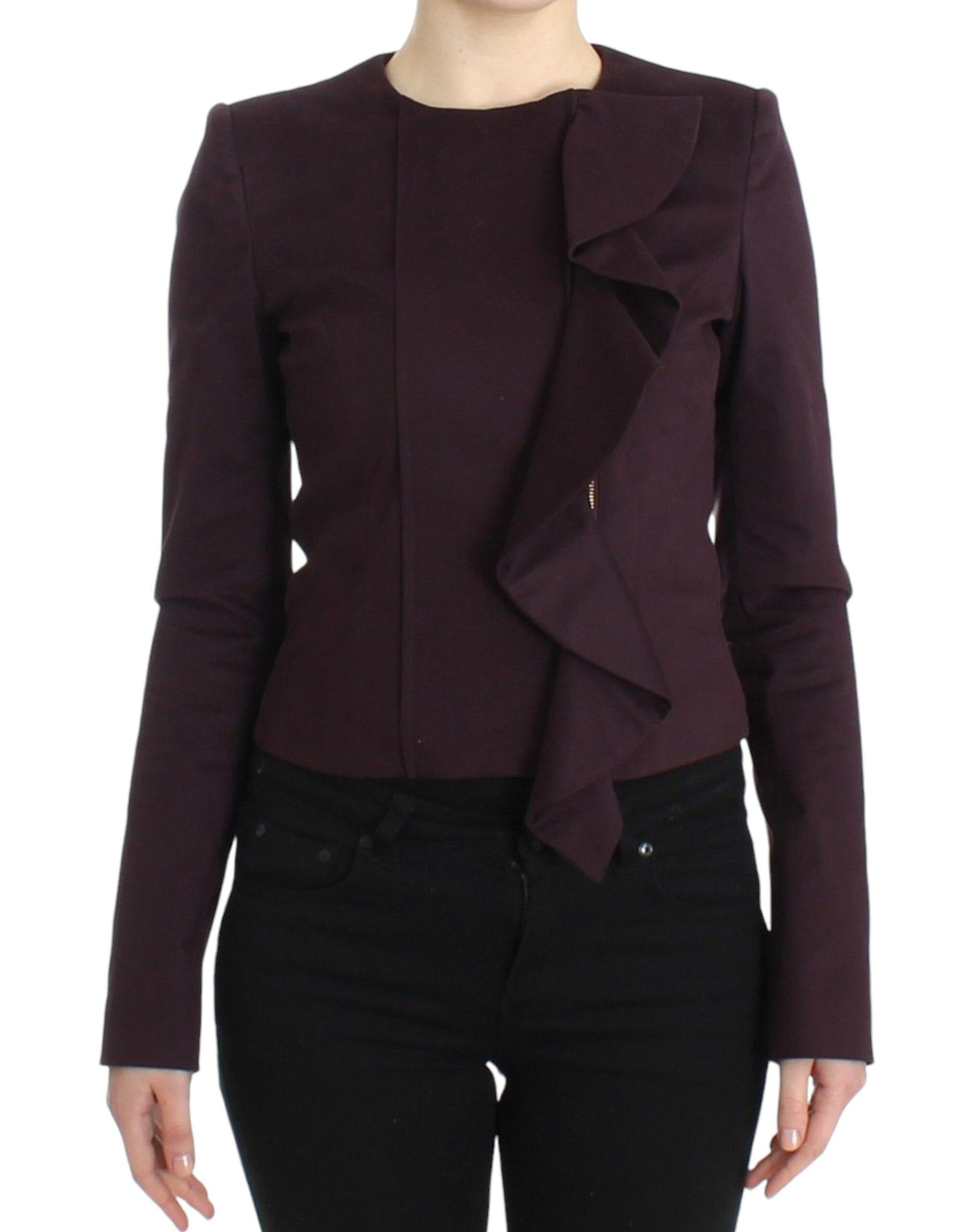 GF Ferre Elegant Purple Cotton Blend Blazer GF Ferre