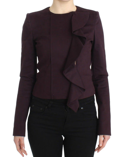 GF Ferre Elegant Purple Cotton Blend Blazer GF Ferre