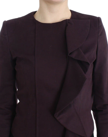 GF Ferre Elegant Purple Cotton Blend Blazer GF Ferre