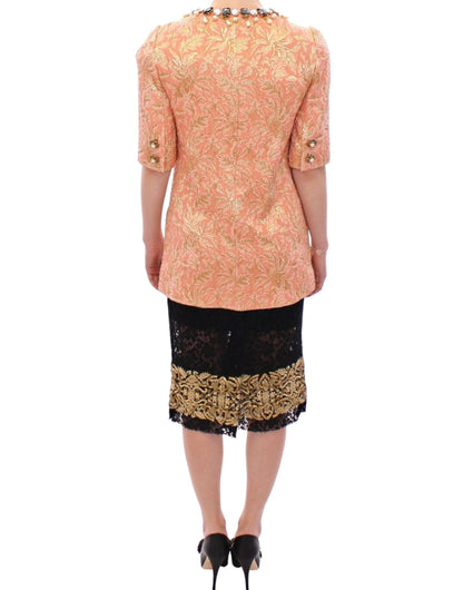 Dolce & Gabbana Exclusive Crystal Brocade Coat Jacket Dolce & Gabbana