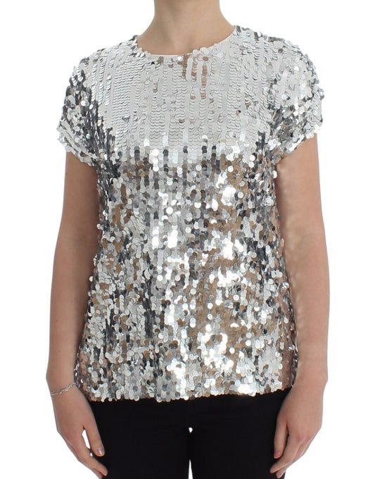 Dolce & Gabbana Enchanted Sicily Sequined Evening Blouse Dolce & Gabbana