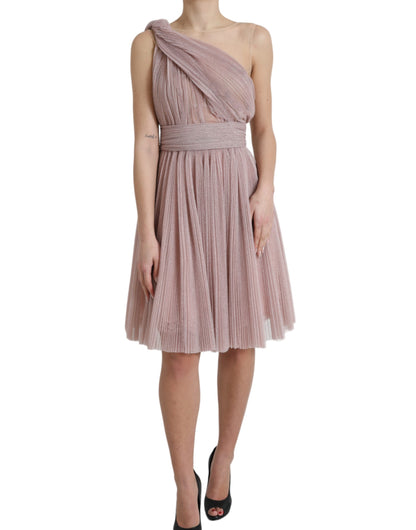 Dolce & Gabbana Elegant Asymmetrical Pink Tulle Dress Dolce & Gabbana