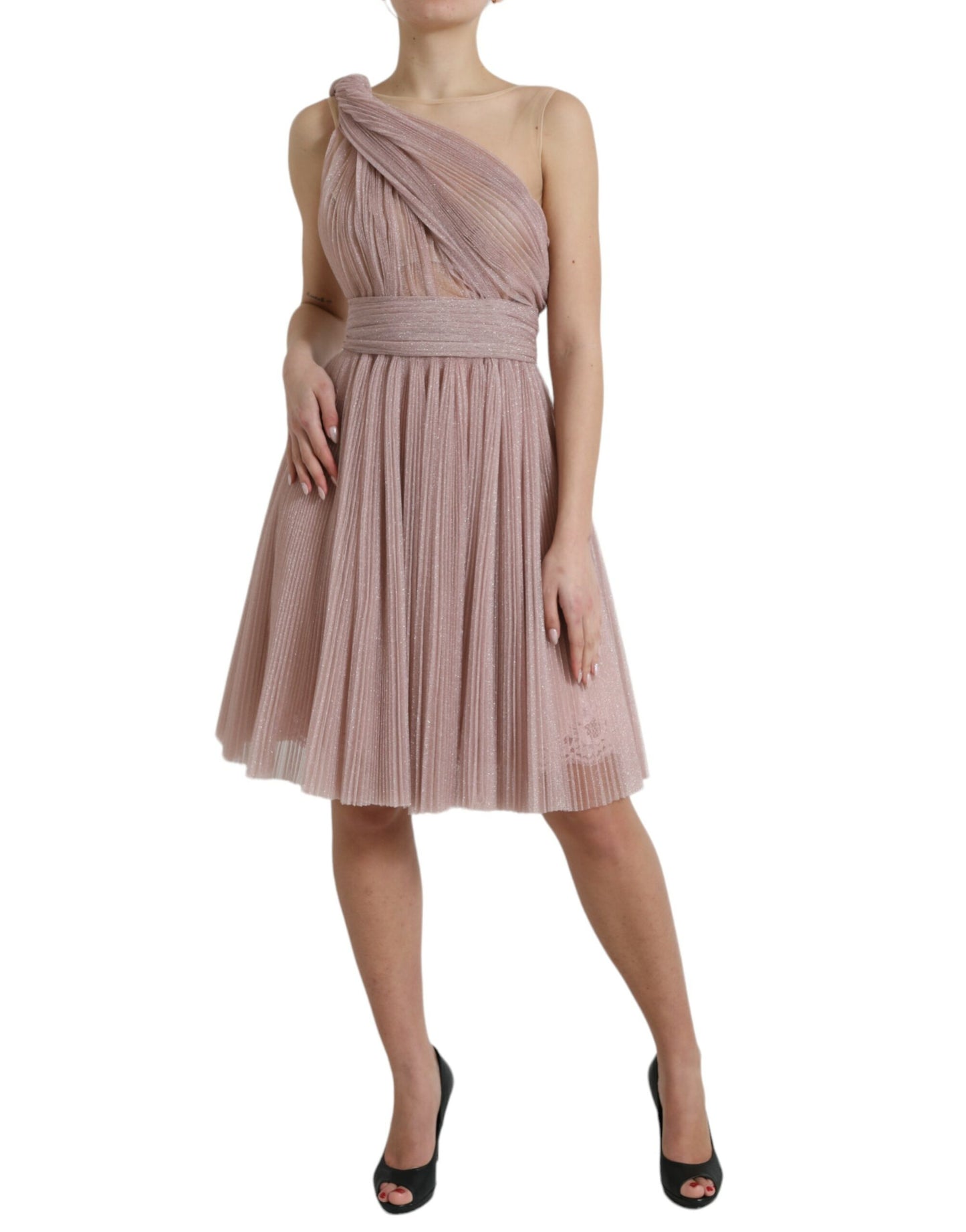 Dolce & Gabbana Elegant Asymmetrical Pink Tulle Dress Dolce & Gabbana