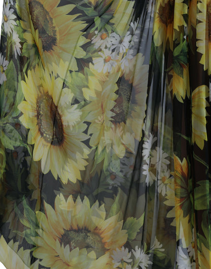 Dolce & Gabbana Elegant Sunflower Silk Maxi Dress Dolce & Gabbana