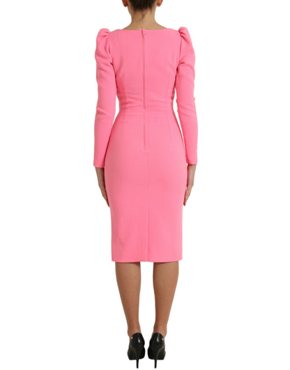 Dolce & Gabbana Elegant Rose Pink Bodycon Midi Dress Dolce & Gabbana