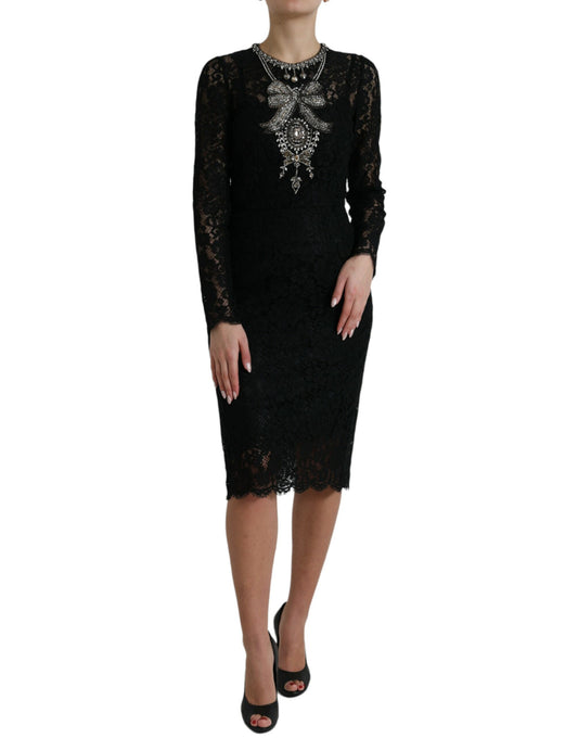 Dolce & Gabbana Elegant Crystal-Embellished Sheath Dress Dolce & Gabbana