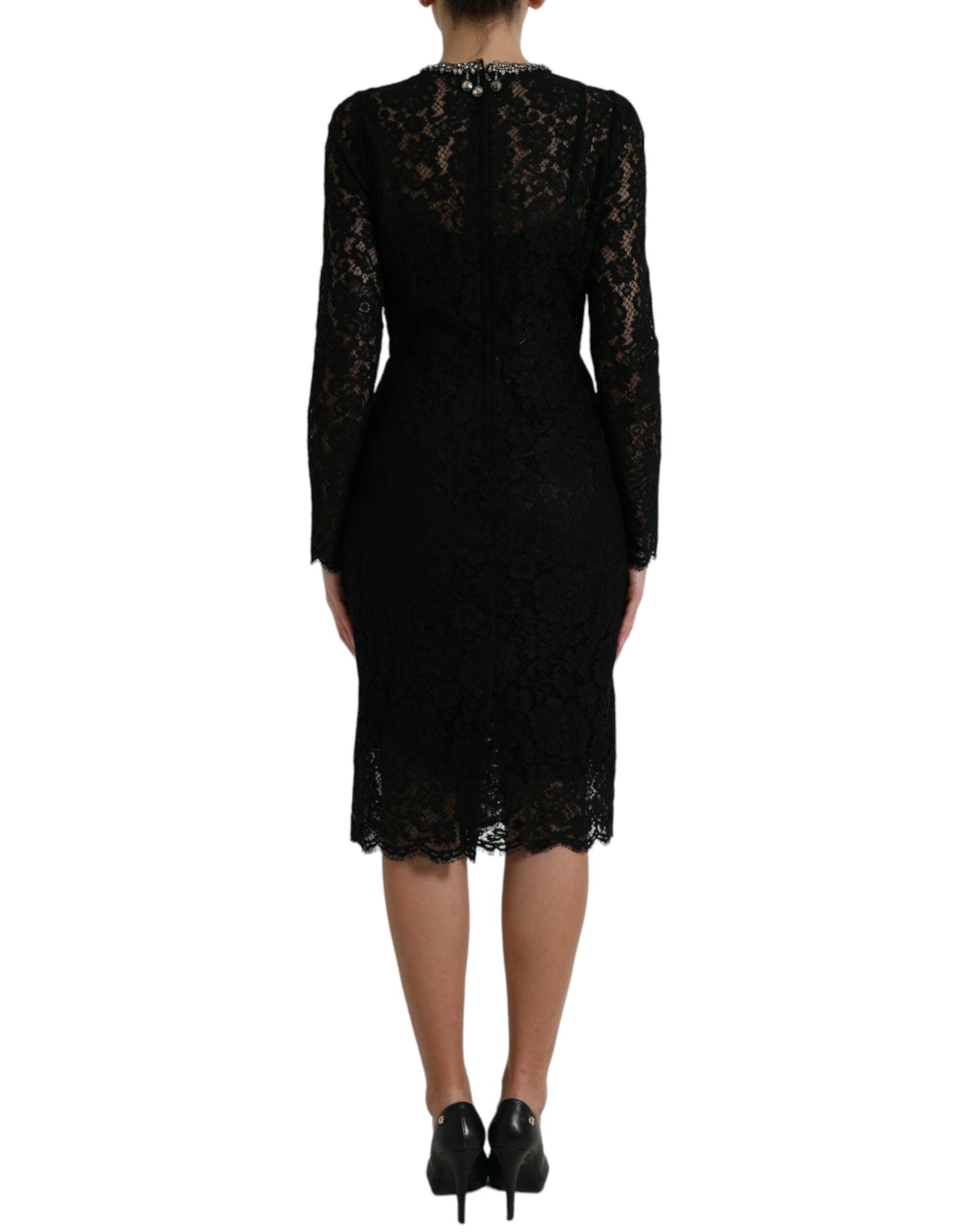 Dolce & Gabbana Elegant Crystal-Embellished Sheath Dress Dolce & Gabbana