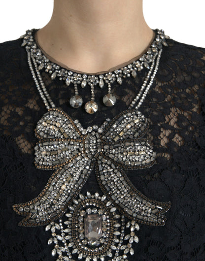 Dolce & Gabbana Elegant Crystal-Embellished Sheath Dress Dolce & Gabbana